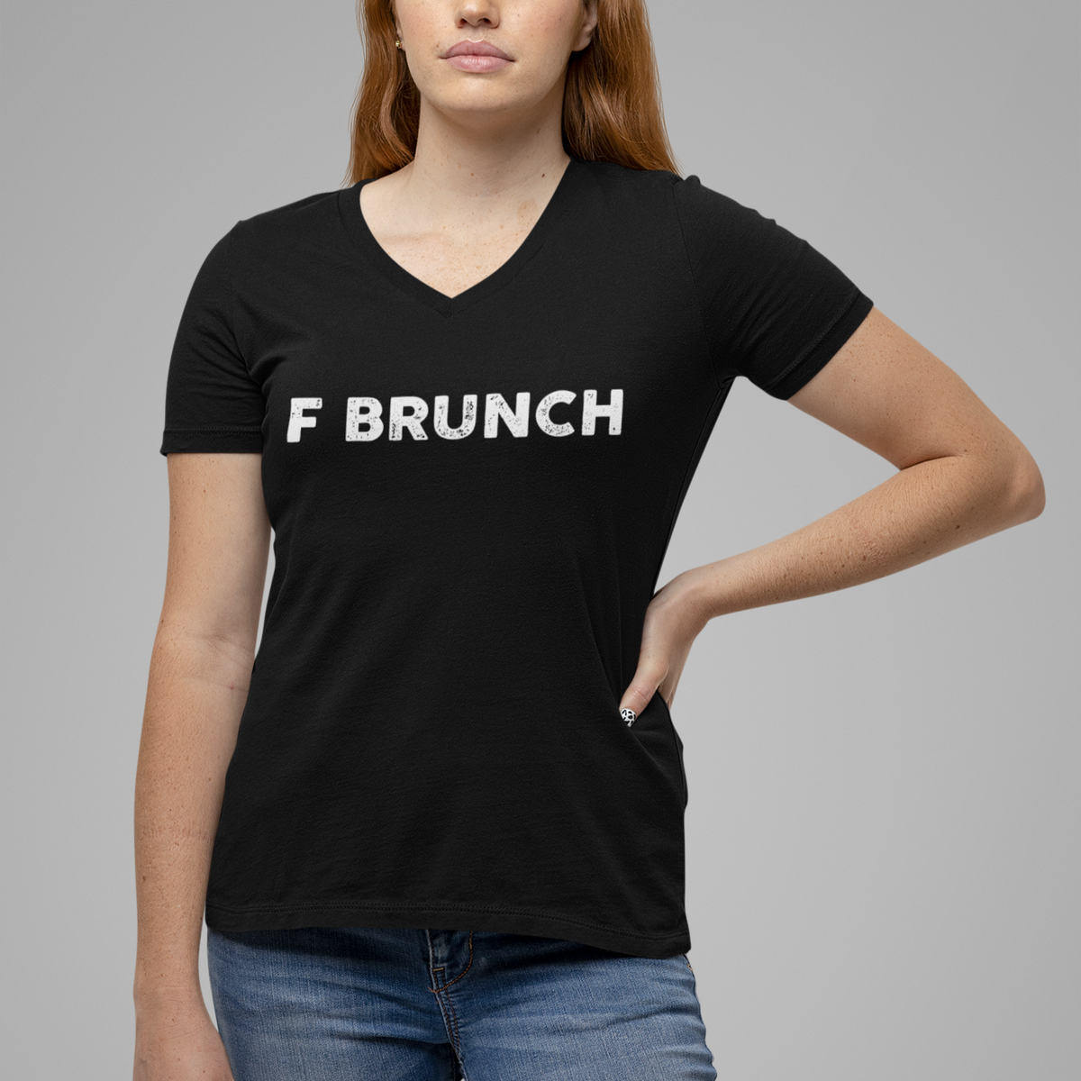 F Brunch Womenâ€™s Relaxed V-neck Tee