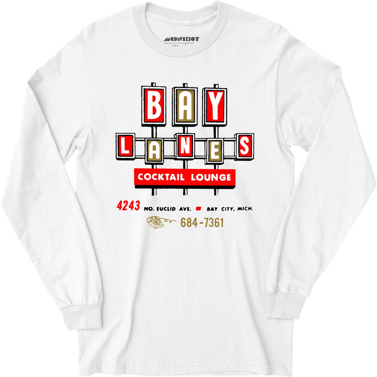 Bay Lanes - Bay City, MI - Vintage Bowling Alley - Long Sleeve
