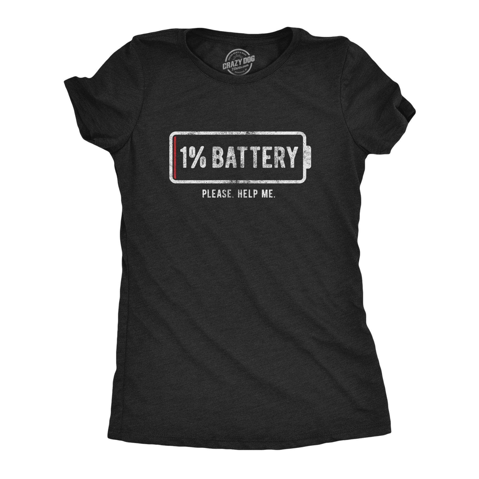 1% Battery Women's Tshirt Internet Graphic Tee Western Plus