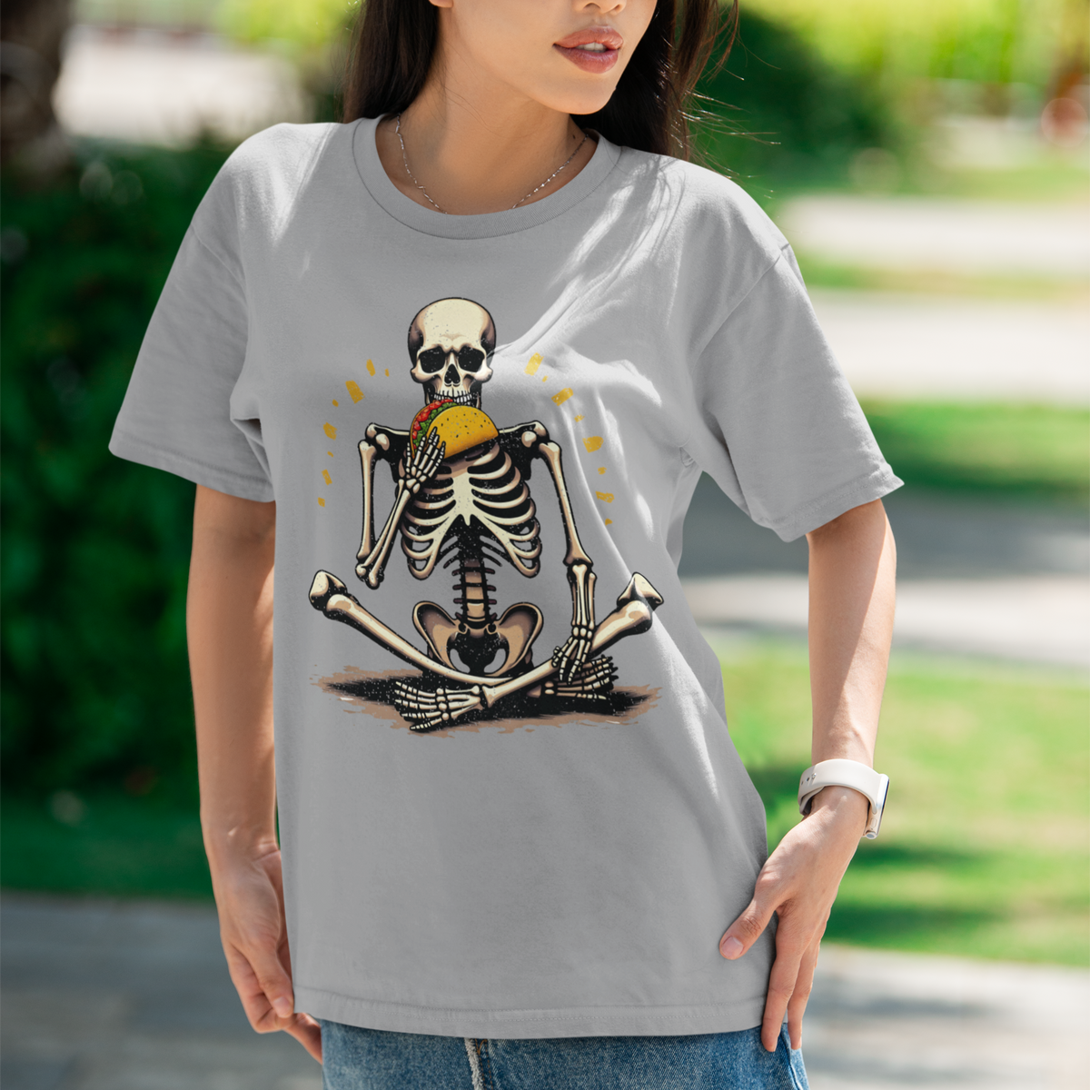 Skeleton Eating Taco Tee