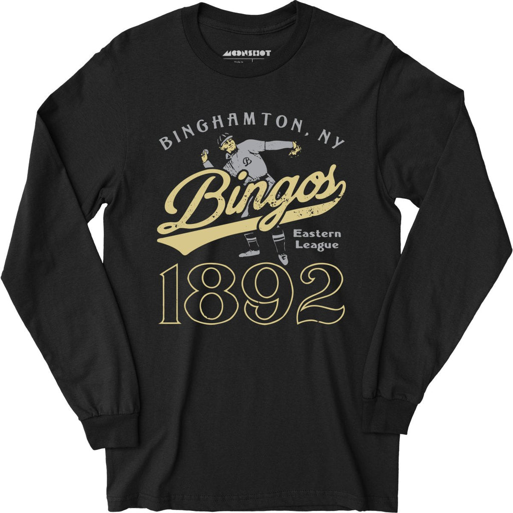 Binghamton Bingos - New York - Vintage Defunct Baseball Teams - Long Sleeve