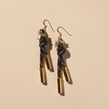 Black Luxe Denver Cord and Crystal Earring
