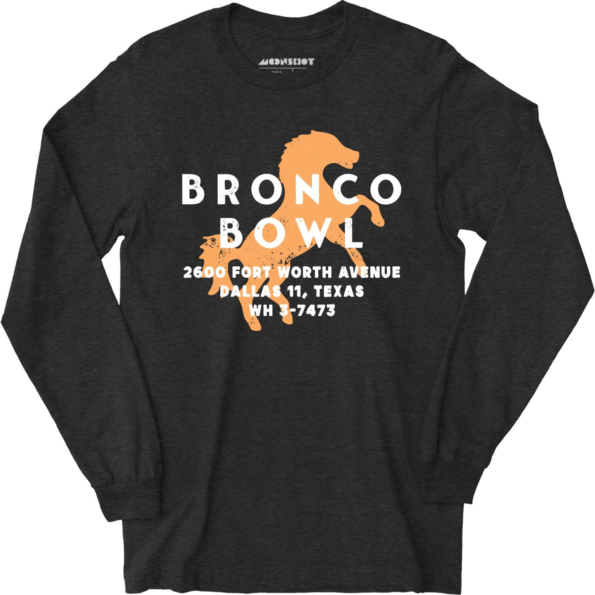 Bronco Bowl - Dallas, TX - Vintage Bowling Alley - Long Sleeve