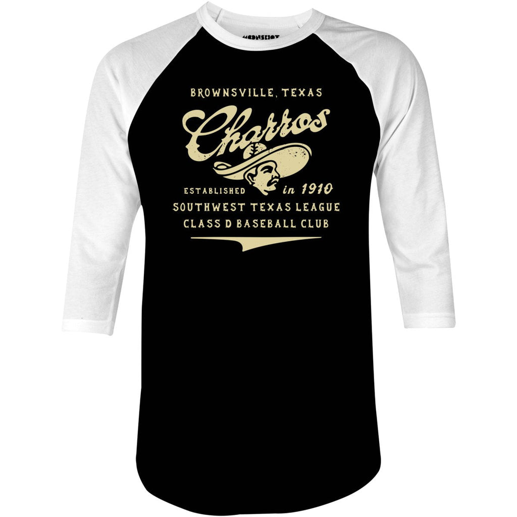 Brownsville Charros - Texas - Vintage Defunct Baseball Teams - 3/4 Sleeve Raglan