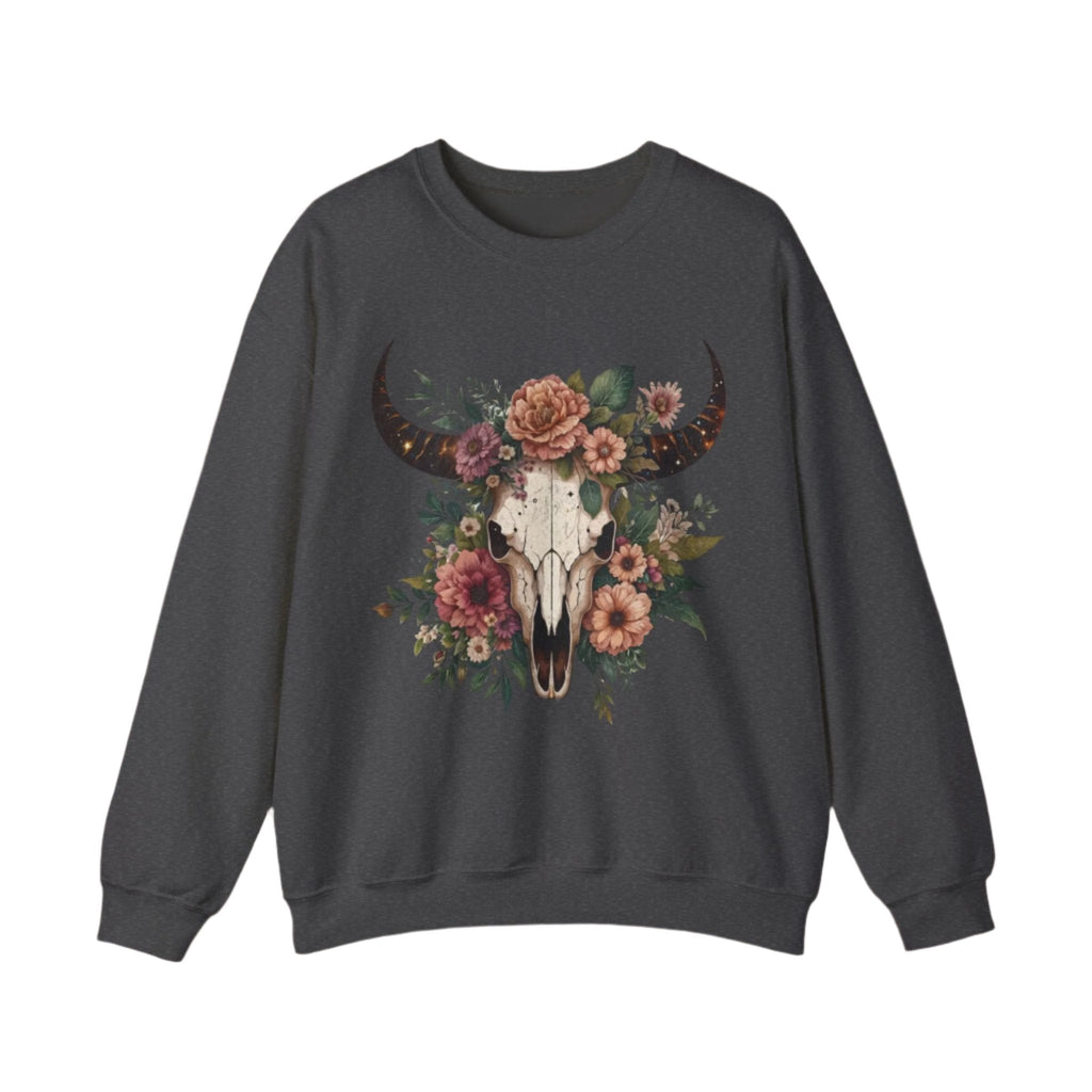 Bull Skull Flowers Western .