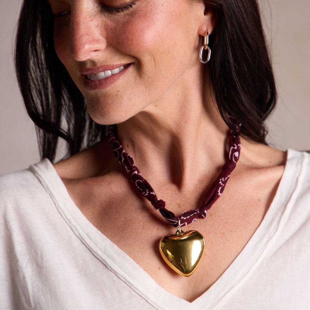 Burgundy Bandana Necklace