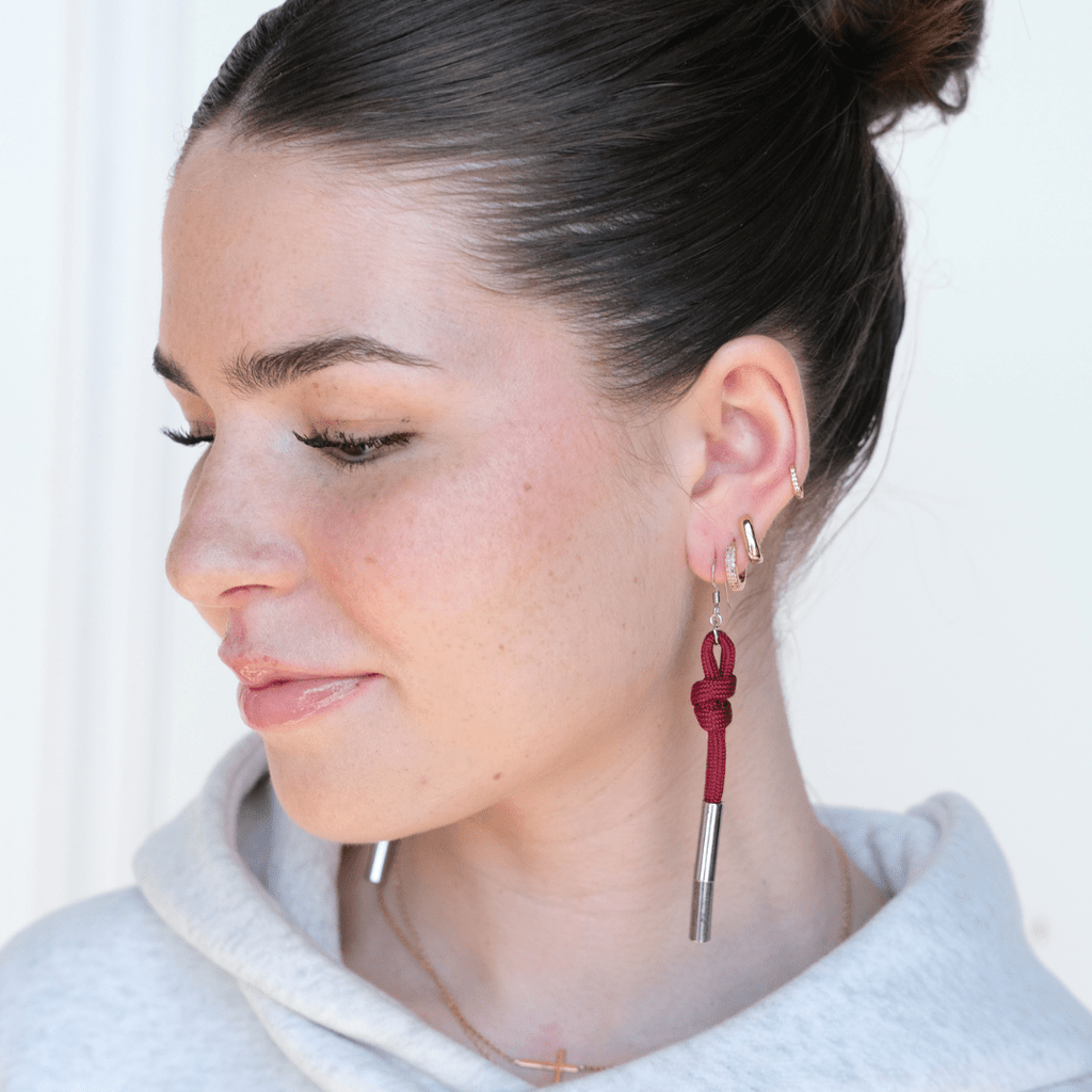 Burgundy Denver Cord Earring
