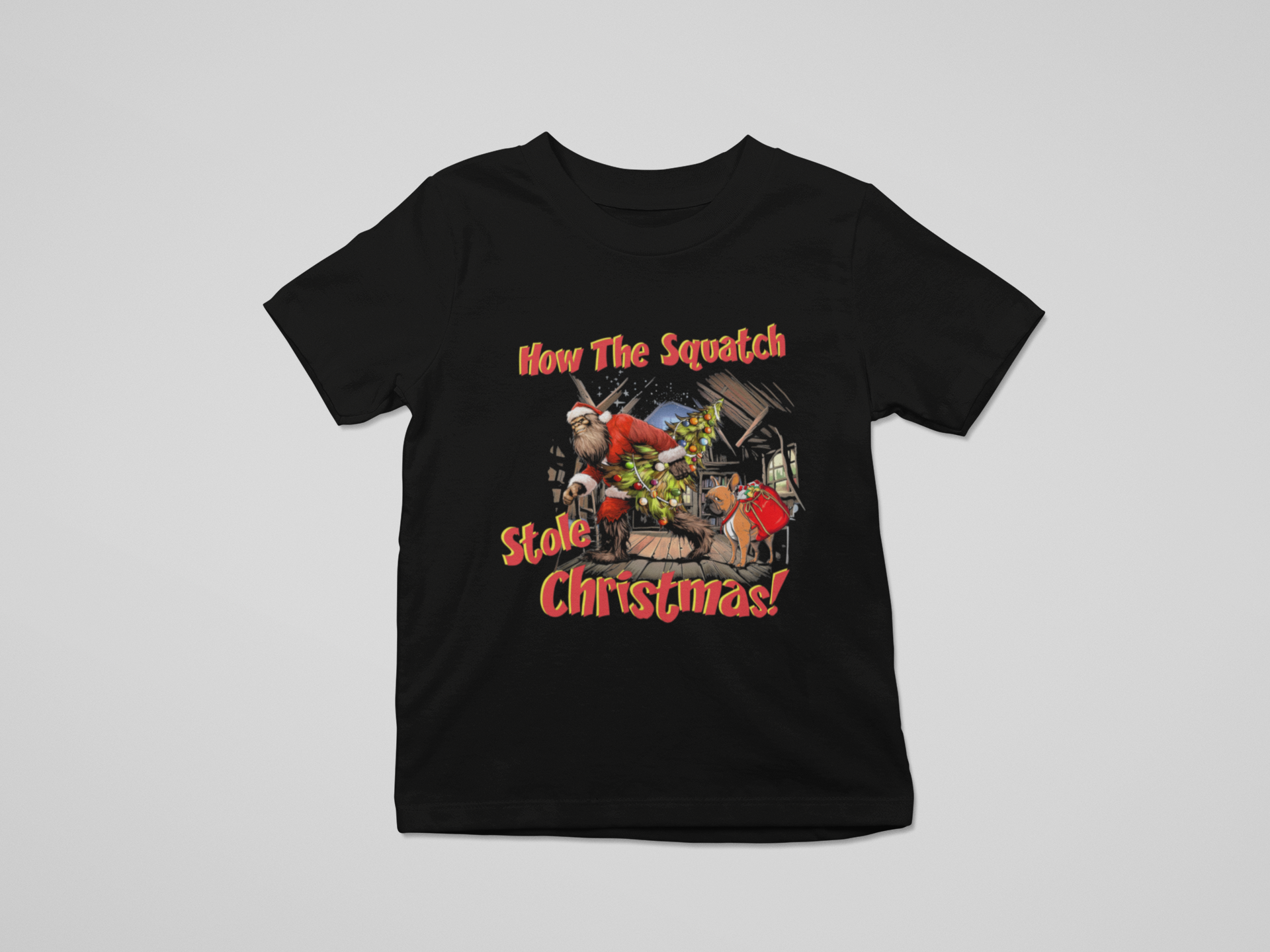 How the Squatch Stole Christmas Tshirt (Black)