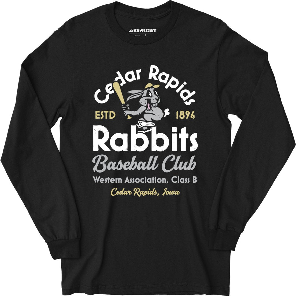Cedar Rapids Rabbits - Iowa - Vintage Defunct Baseball Teams - Long Sleeve