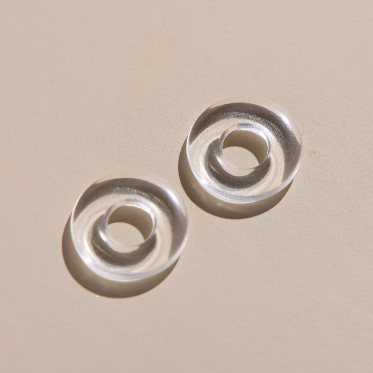 Clear Acrylic Donut Beads