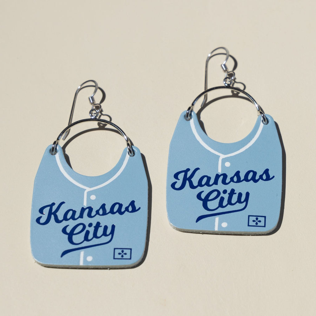 Clear Skies Kansas City Baseball Jersey Earrings