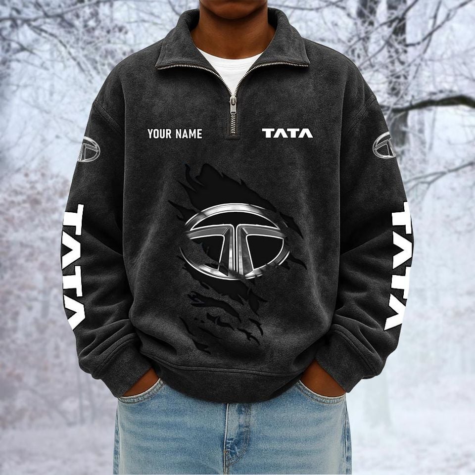 Tata Motors Custom Name Quarter Zip Pullover Sweatshirt - Multicolor
