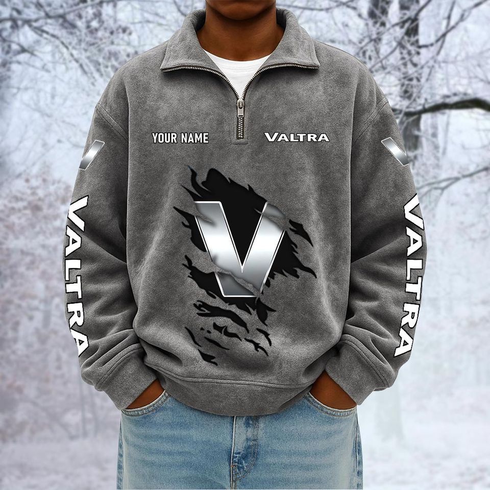 Valtra Custom Name Quarter Zip Pullover Sweatshirt - Multicolor