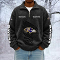 Baltimore Raven Custom Name Quarter Zip Pullover Sweatshirt - Multicolor