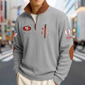 Customized San Fran-cis-co Striped Quarter-Zip Sweatshirt