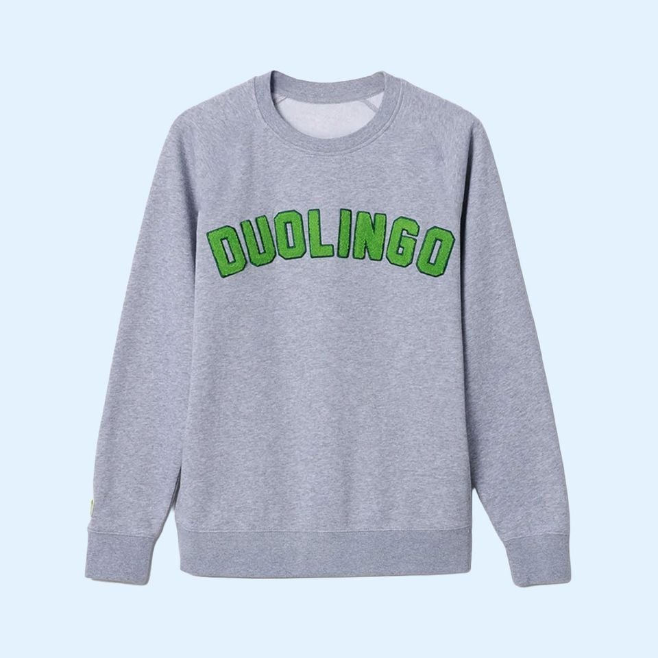 Duolingo Merch 2026 Duolingo Grey Sweatshirt Birthday Gift For Besties
