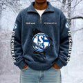 Schalke 04 Custom Name Quarter Zip Pullover Sweatshirt - Multicolor