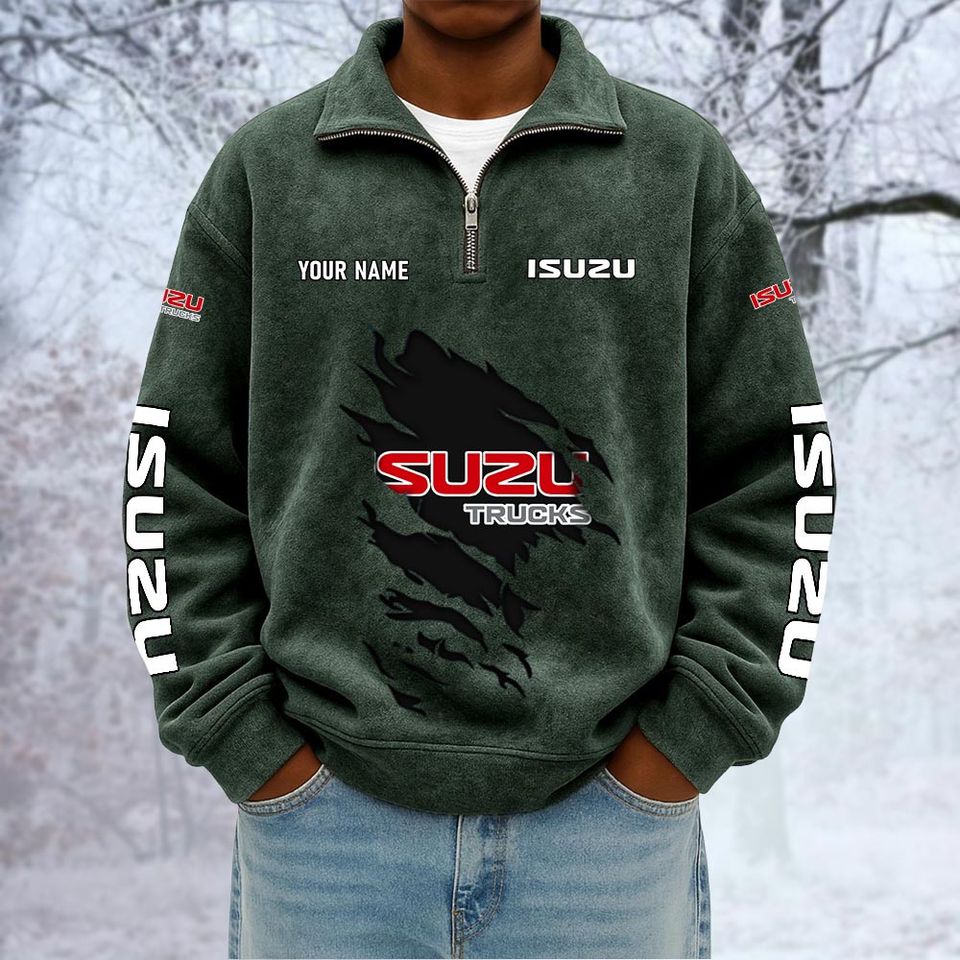 Isuzu Custom Name Quarter Zip Pullover Sweatshirt - Multicolor