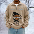 Harley Motor Davidson Custom Name Quarter Zip Pullover Sweatshirt - Multicolor