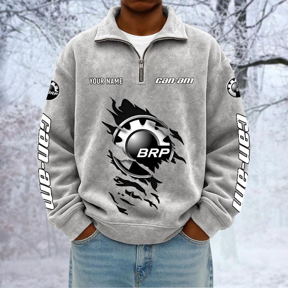 Can-Am Custom Name Quarter Zip Pullover Sweatshirt - Multicolor