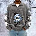 Arminia Bielefeld Custom Name Quarter Zip Pullover Sweatshirt - Multicolor