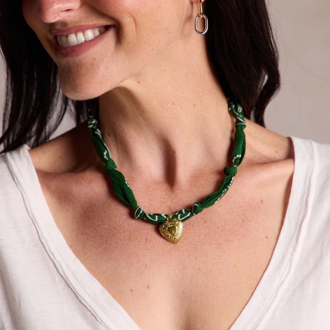 Dark Green Bandana Necklace