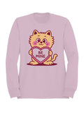 Adorable Cat Holding Be Mine Heart Women's Sweatshirt