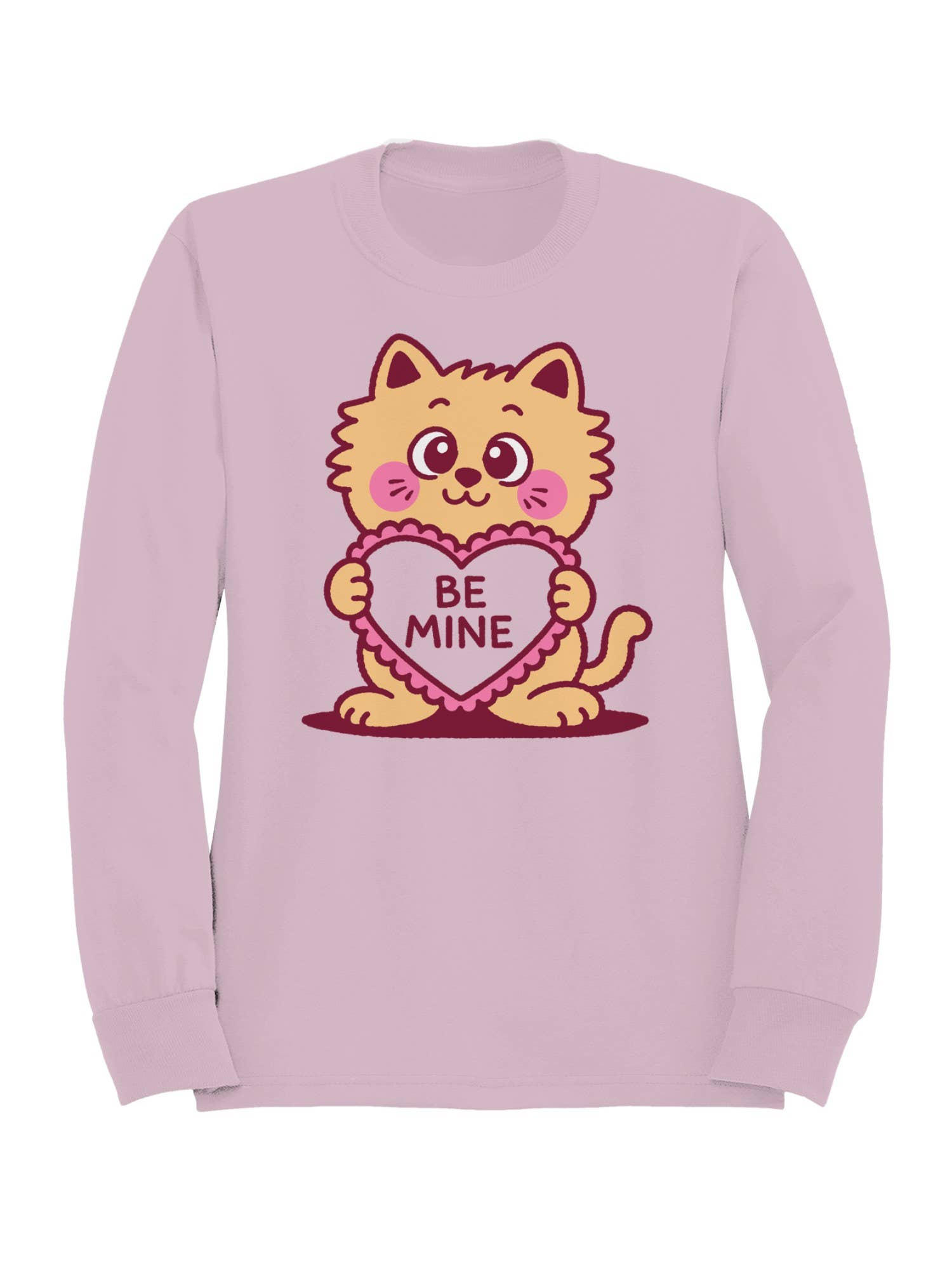 Adorable Cat Holding Be Mine Heart Women's Sweatshirt