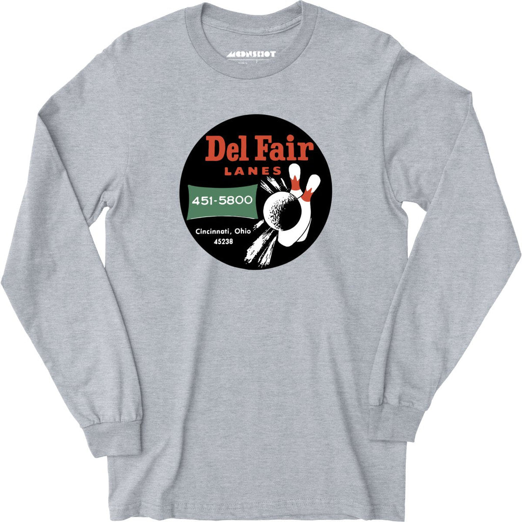 Del Fair Lanes - Cincinnati, OH - Vintage Bowling Alley - Long Sleeve