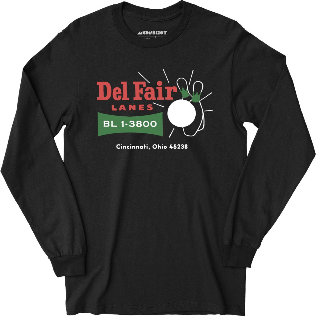Del Fair Lanes v2 - Cincinnati, OH - Vintage Bowling Alley - Long Sleeve