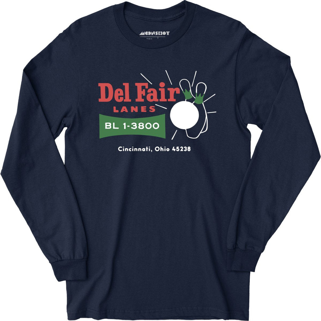 Del Fair Lanes v2 - Cincinnati, OH - Vintage Bowling Alley - Long Sleeve