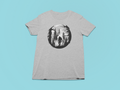 Bigfoot Silhouette Nature Scene T-Shirt (Gray)