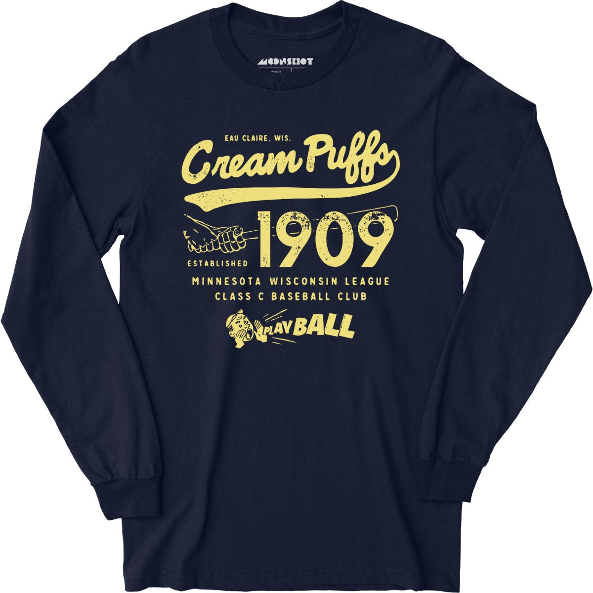 Eau Claire Cream Puffs - Wisconsin - Vintage Defunct Baseball Teams - Long Sleeve