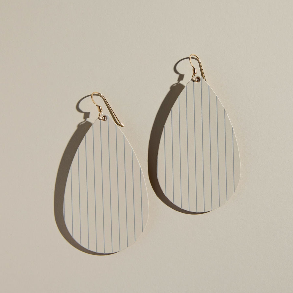Ecru Pinstripe Teardrops