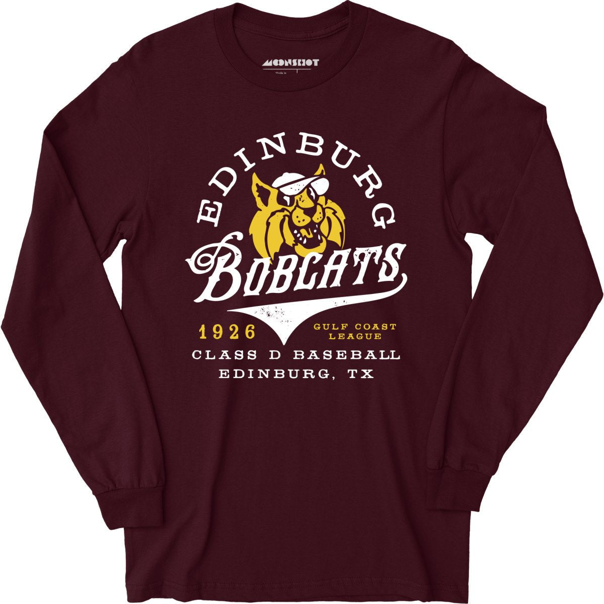 Edinburg Bobcats - Texas - Vintage Defunct Baseball Teams - Long Sleeve