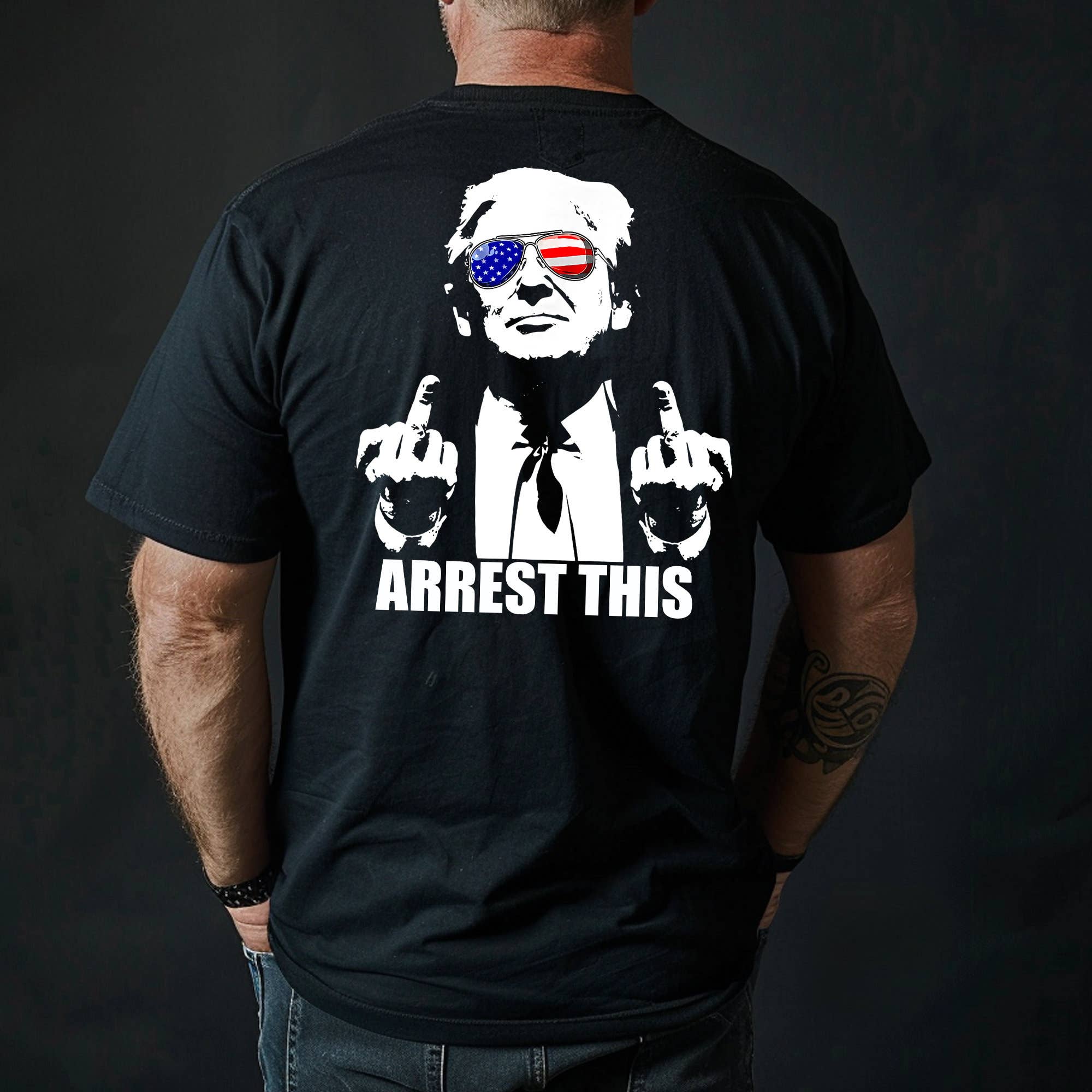 Arrest This Trump T-Shirt - Middle Fingers Blazin' USA