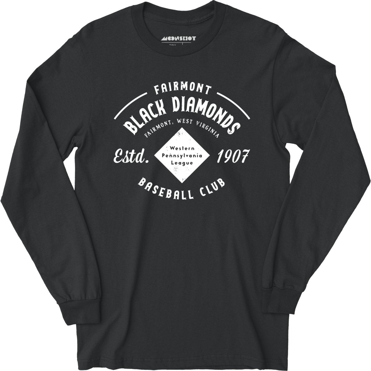 Fairmont Black Diamonds - West Virginia - Vintage Defunct Baseball Teams - Long Sleeve
