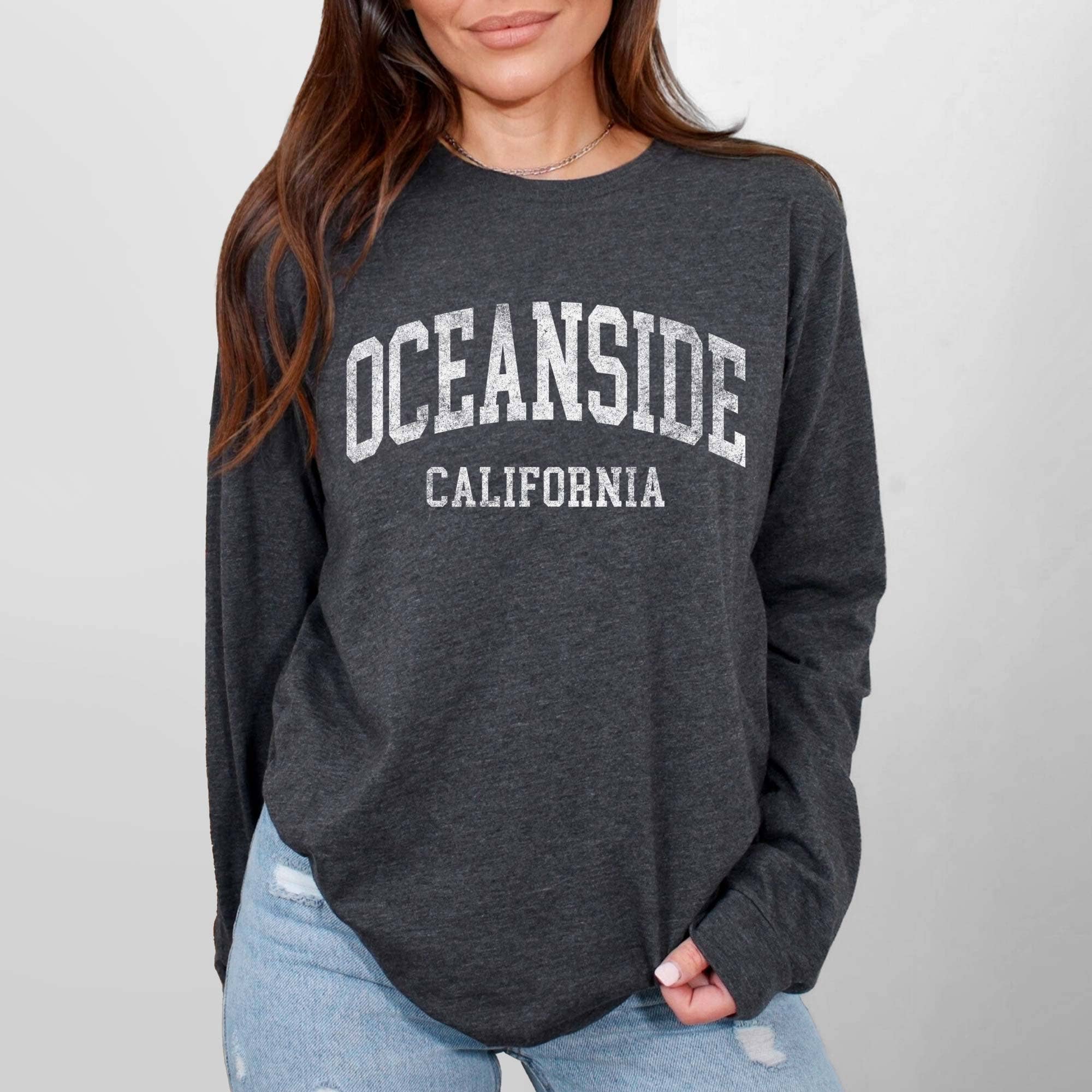 Custom Long Sleeve Heather Tee with Location, Name or Logo