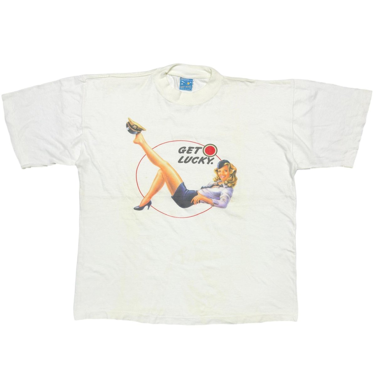 LUCKY STRIKE GET LUCKY Flight Attendant PIN-UP GIRL WHITE XL 7792