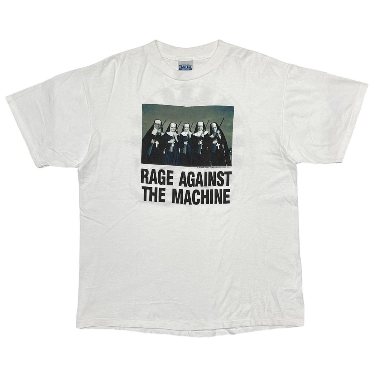 RAGE AGAINST 1997 THE MACHINE NUNS & GUNS WHITE TULTEX LARGE 3215