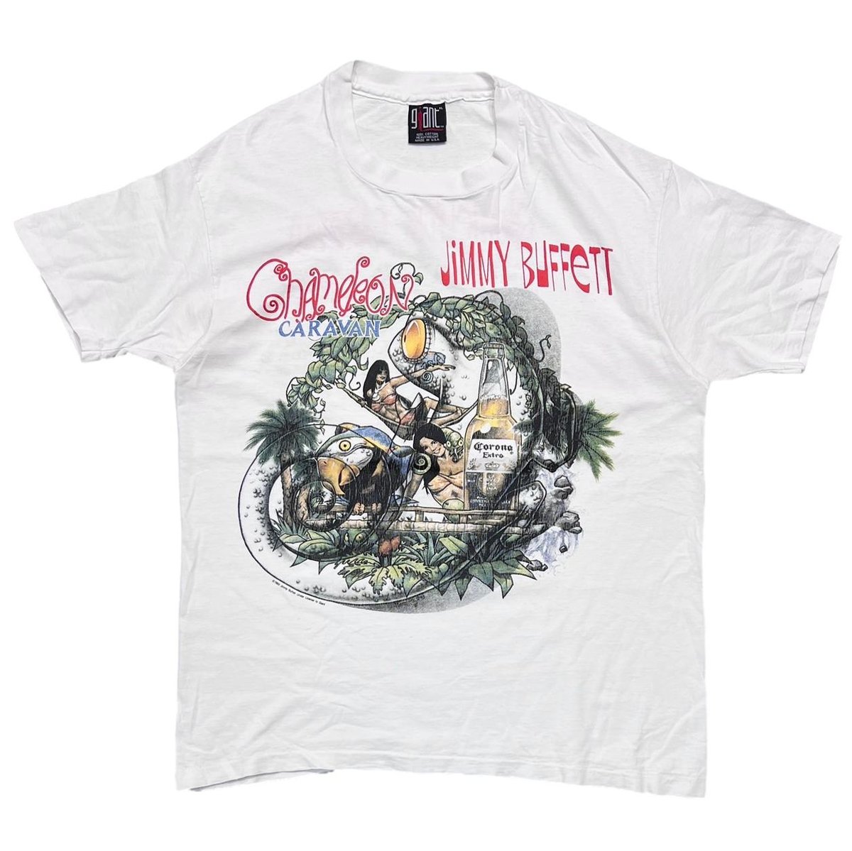 JIMMY BUFFETT CHAMELEON CARAVAN TOUR 1993 WHITE GIANT XL 6947