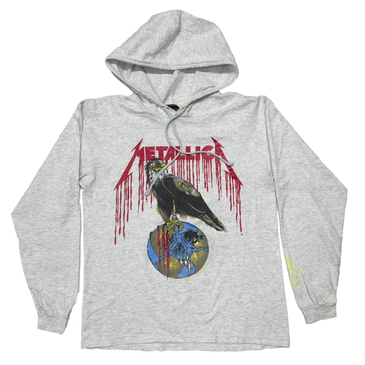 METALLICA 1993 PUSHEAD EAGLE EARTH SKULL HOODIE ASH GREY BROCKUM LARGE 0816