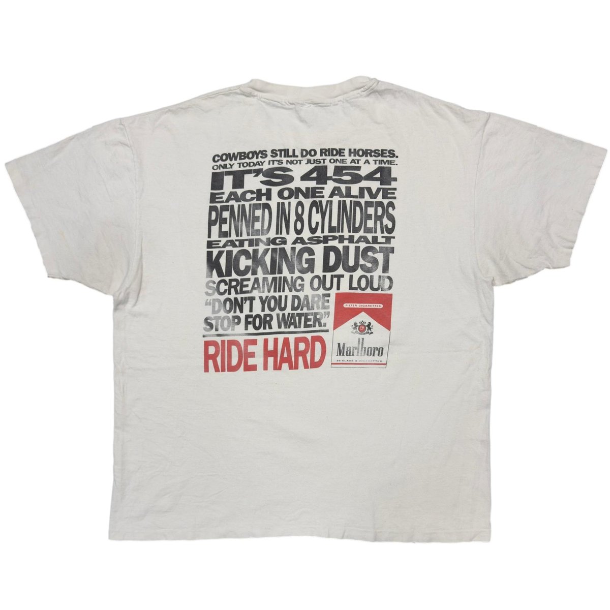 Marlboro RIDE HARD POCKET TEE WHITE FITS XL 6951