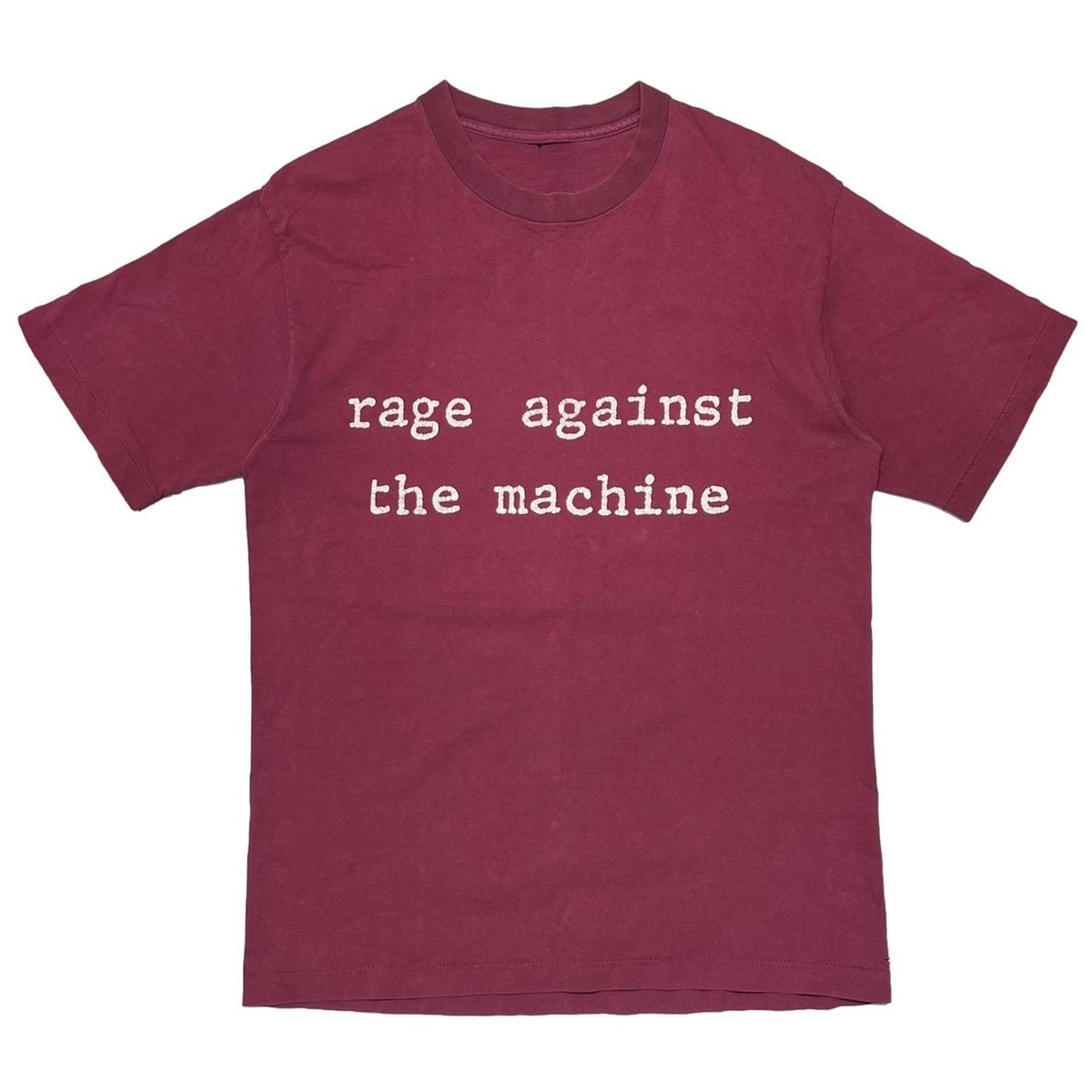 RAGE AGAINST THE MACHINE FRONT TEXT LOGO BURGANDY FITS LARGE 1616