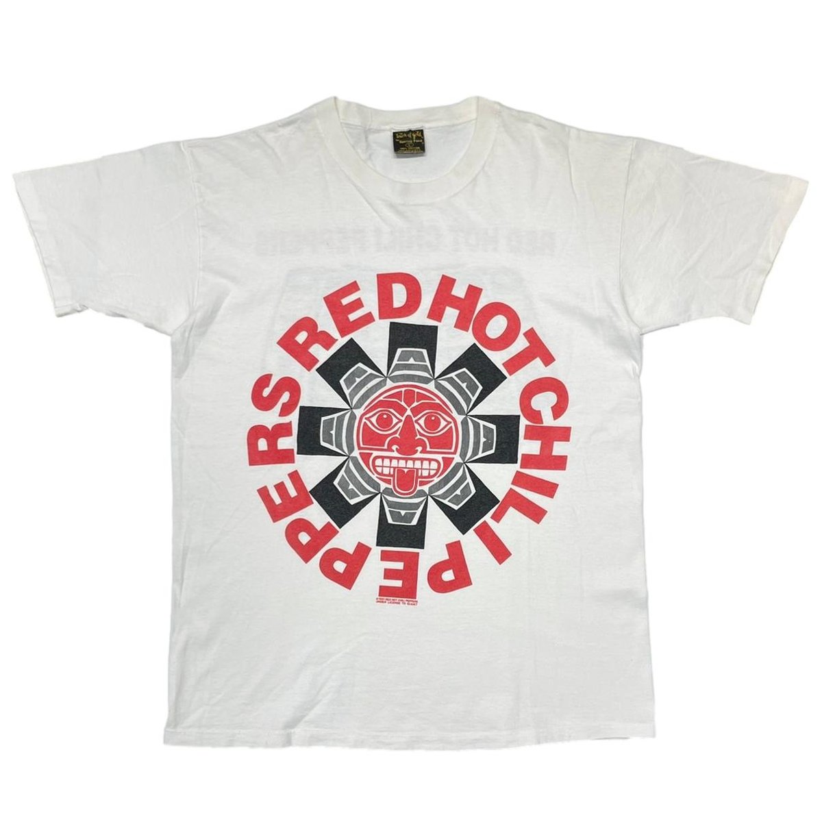 RED HOT CHILI PEPPERS 1991 DOUBLE SIDE Aztec WHITE TOUCH OF GOLD LARGE 5928
