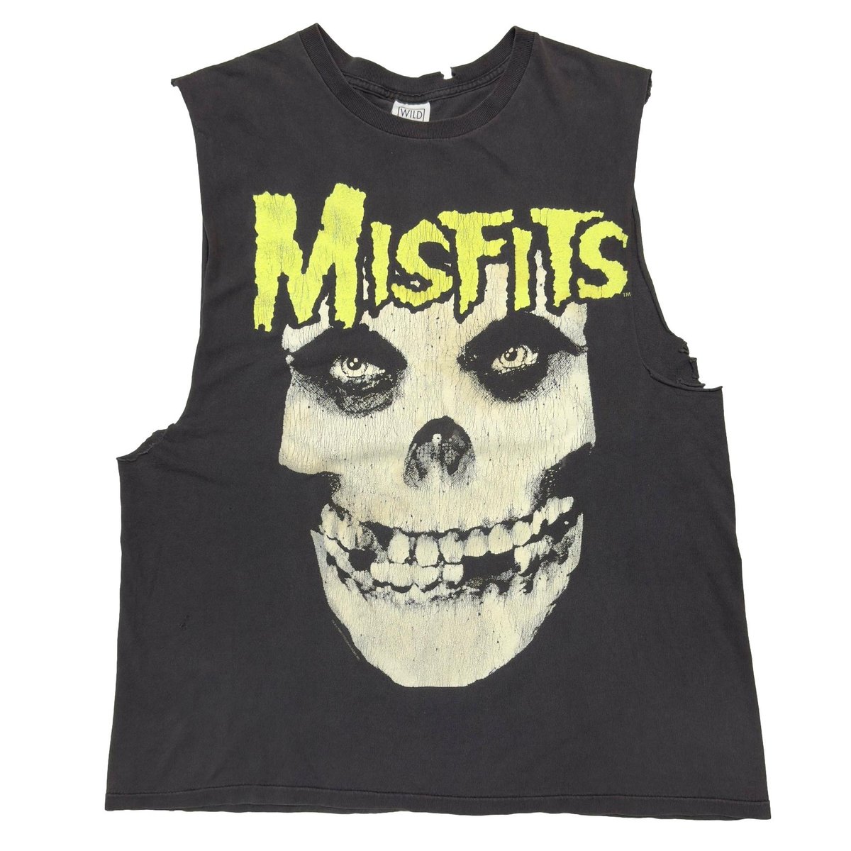 MISFITS SKULL DOUBLE SIDE GREEN SLEEVELES WILD OATS XL 3644
