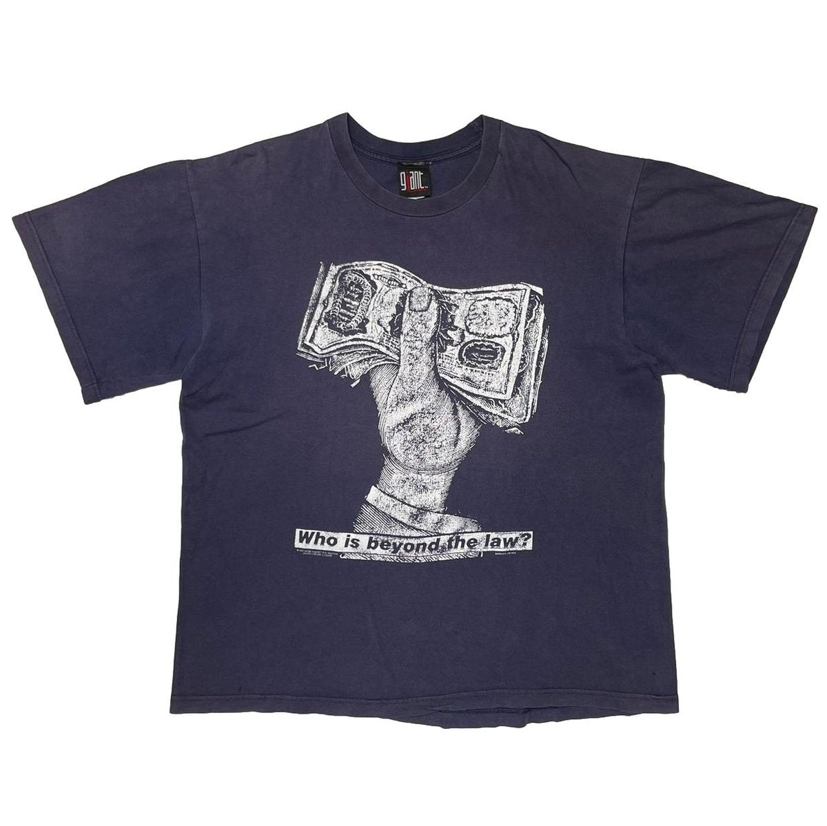RAGE AGAINST THE MACHINE 1997 BARBARA KRUGER Who is beyond the law ? NAVY GIANT XL 4662