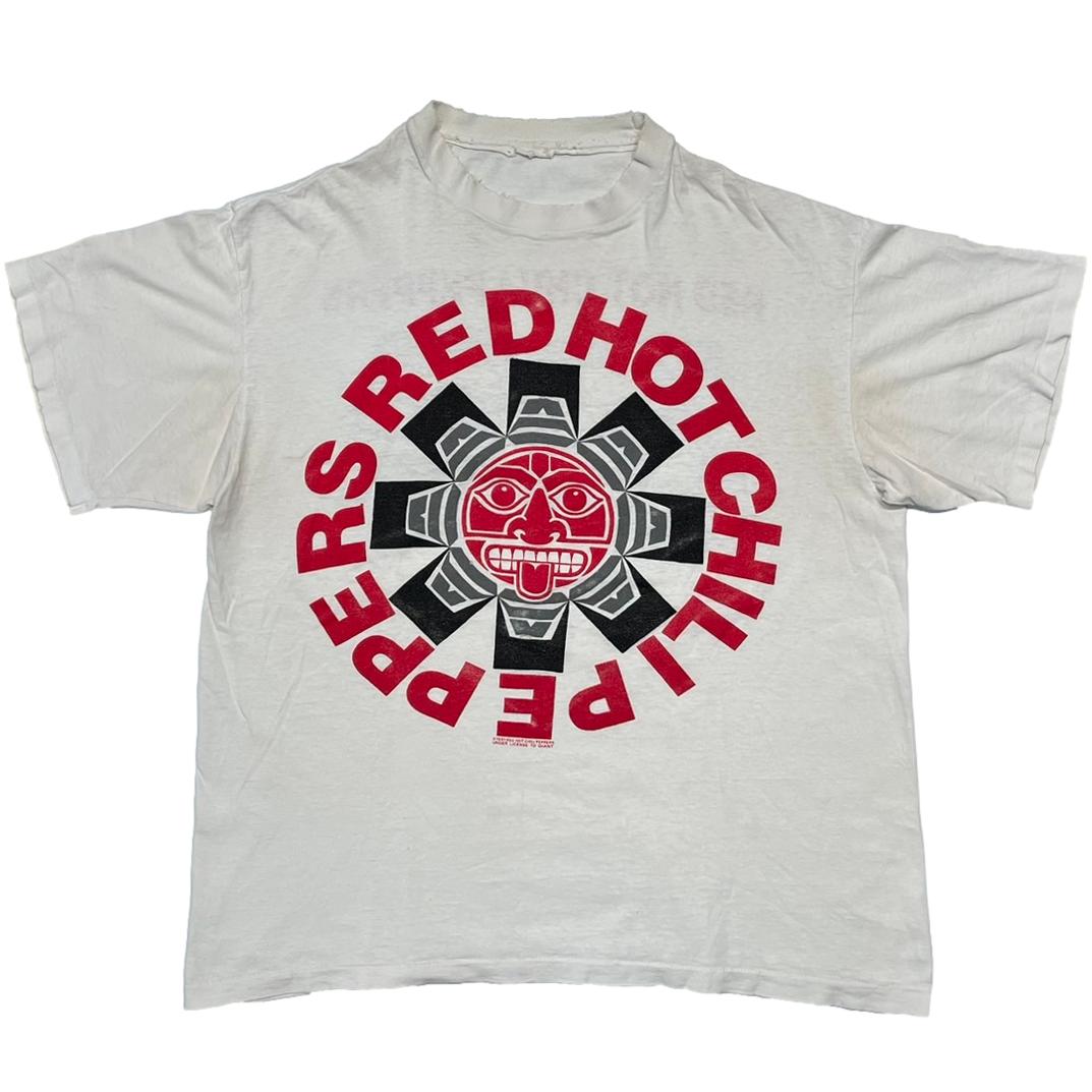 RED HOT CHILI PEPPERS 1991 DOUBLE SIDE Aztec WHITE GIANT FITS XL 1866