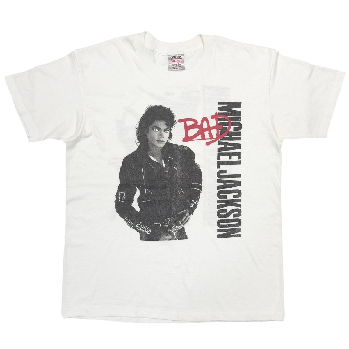 MICHAEL JACKSON BAD TOUR 88 WHITE ONEITA XL 9524
