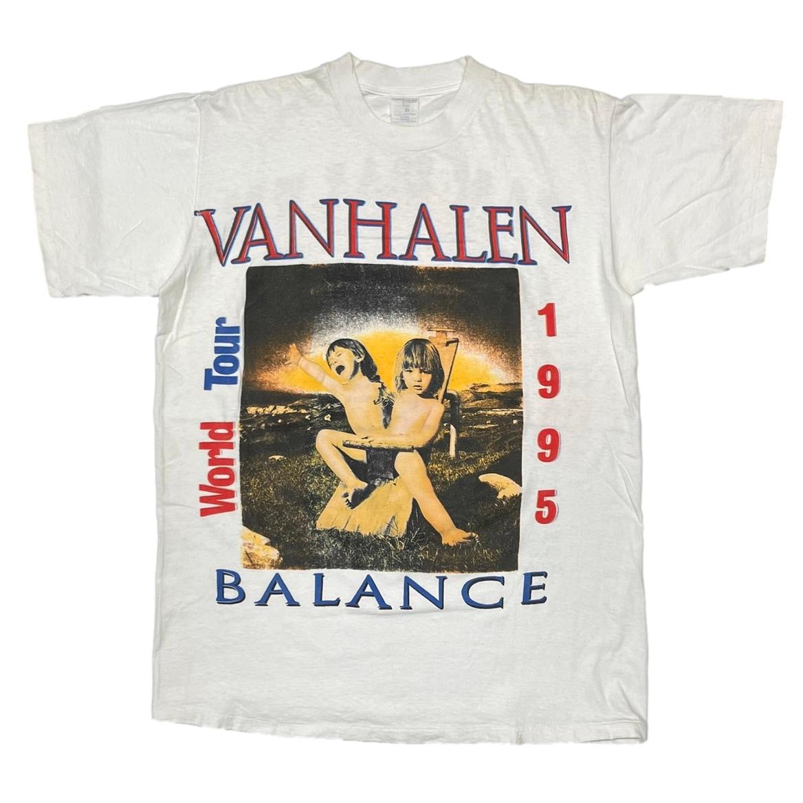 VAN HALEN BALANCE WORLD TOUR 1995 BOOTLEG WHITE SHORT HILLS TEE XL 9106